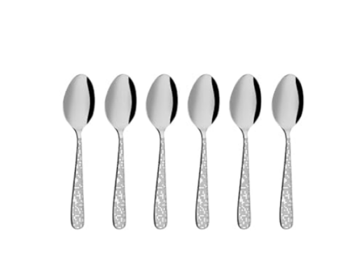 Shri & Sam Stainless Steel Monika with Laser Coffee Spoon,6 Pieces